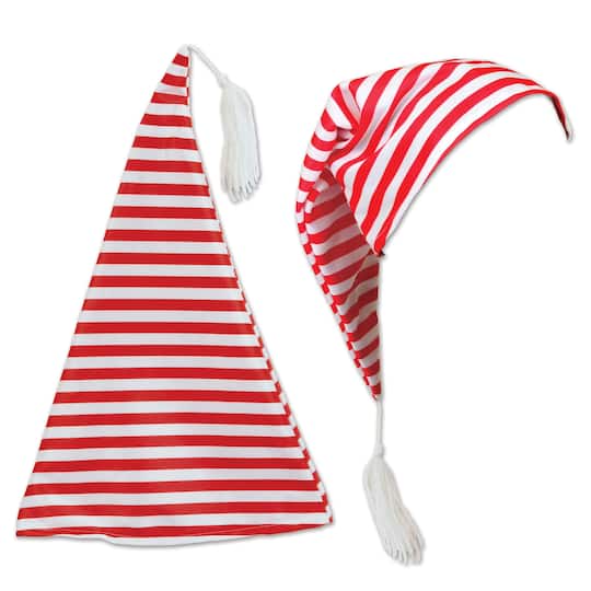 Beistle Adult Red & White Striped Nightcaps, 2ct.